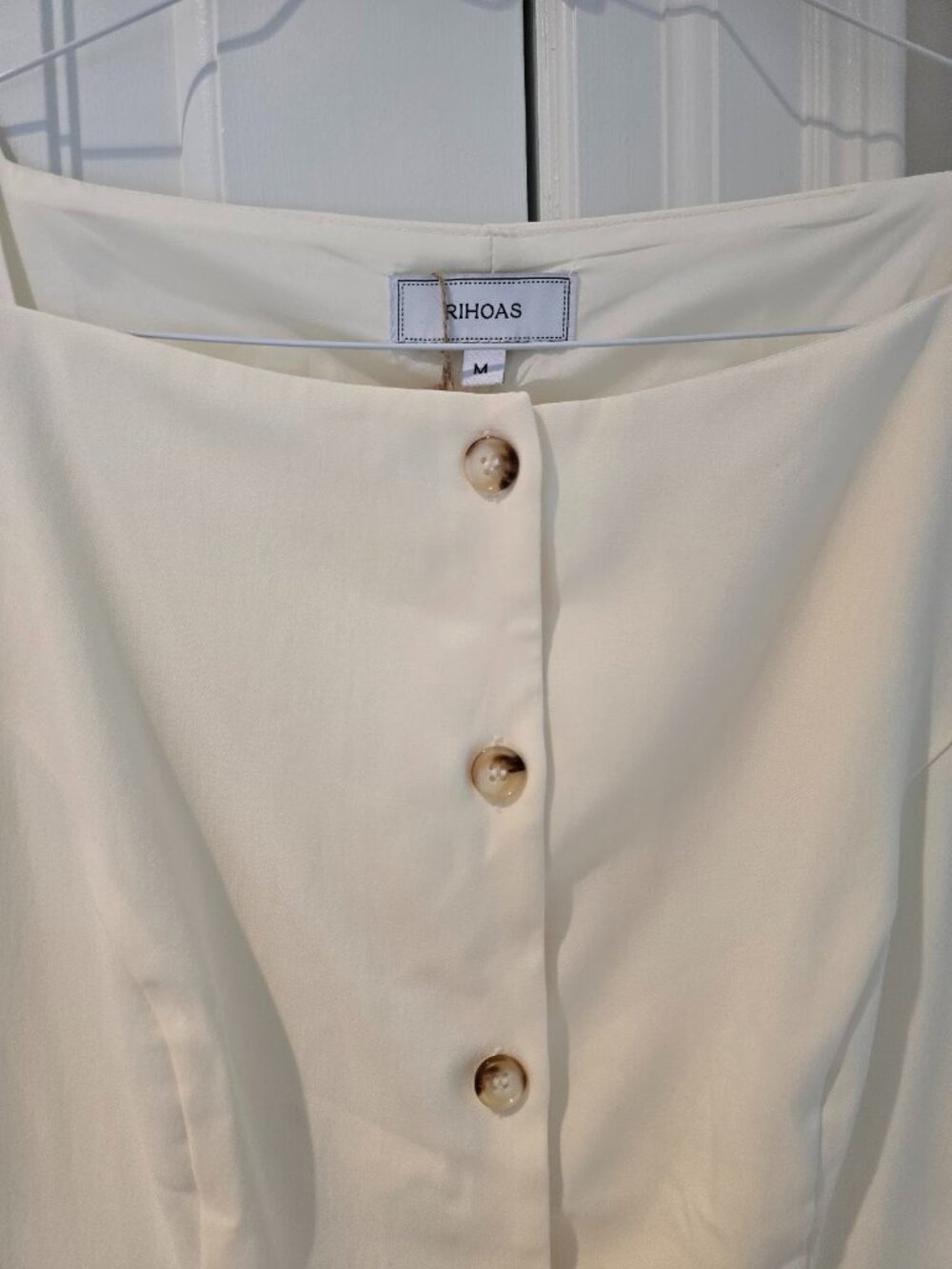 RIHOAS Boat Neck Mini Dress in Off White - Picture 3 of 7